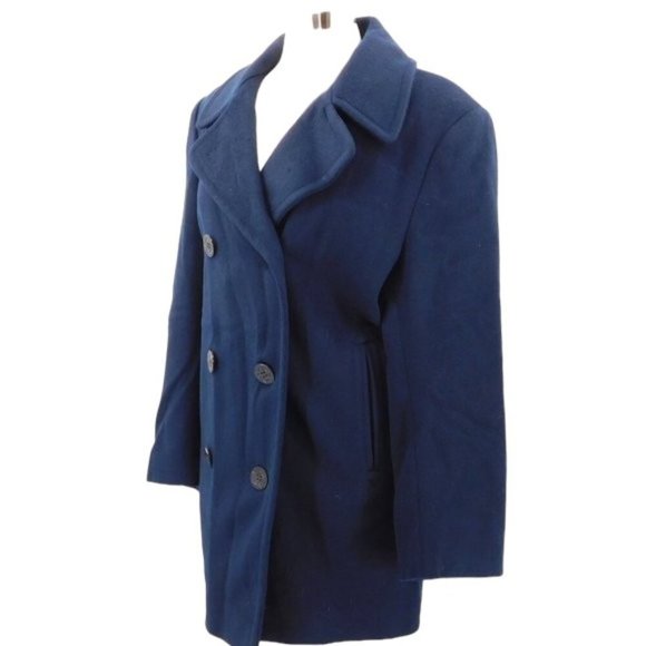 Forecaster Navy Blue Wool Blend Pea Coat - Picture 4 of 10